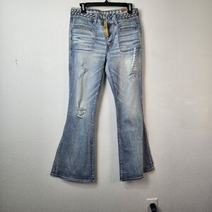 American Eagle Outfitters Boho Artist Low Rise Super Stretch Jeans Size 12 NWT